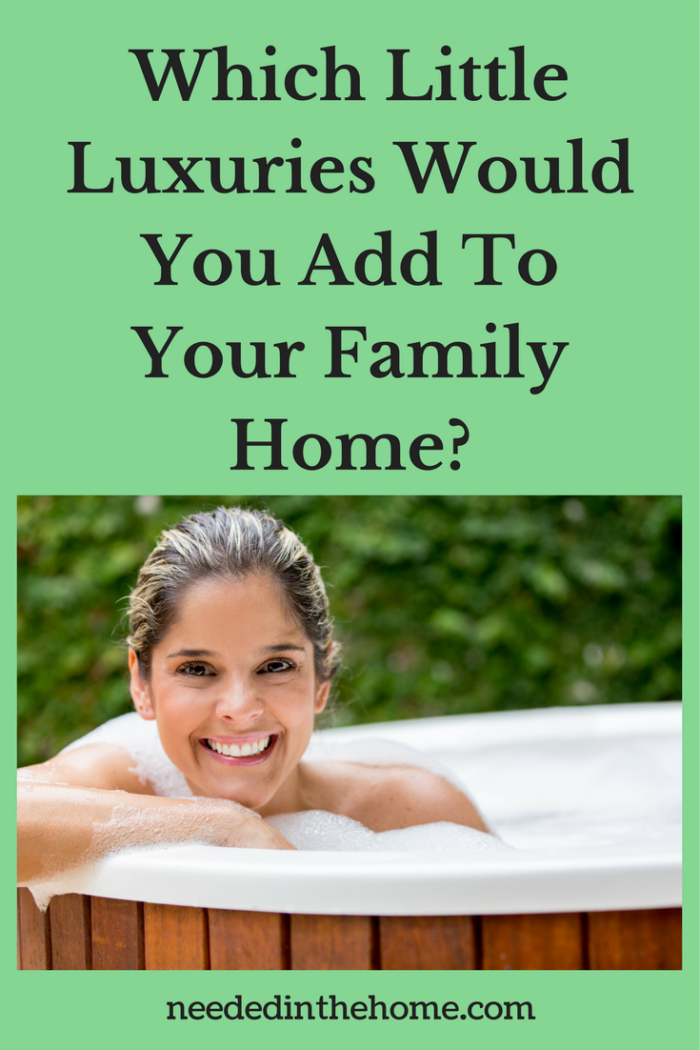 woman in hot tub outside Which Little Luxuries Would You Add To Your Family Home?