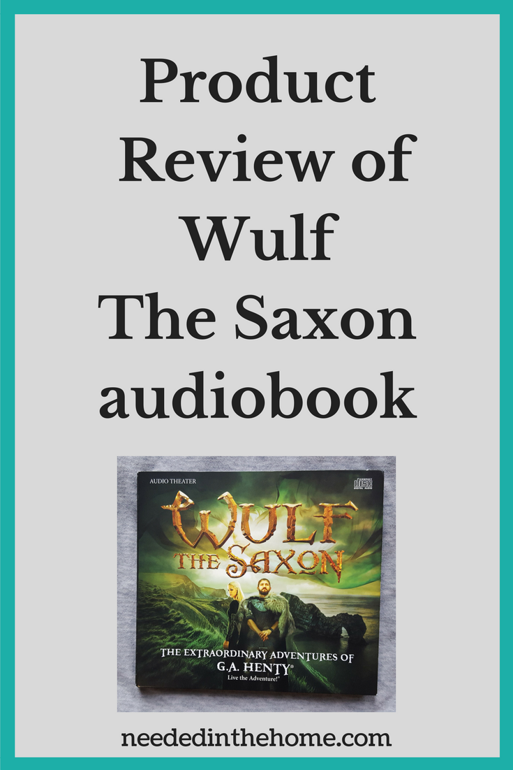 an audiobook cover with a man and woman Product Review of Wulf The Saxon audiobook neededinthehome.com