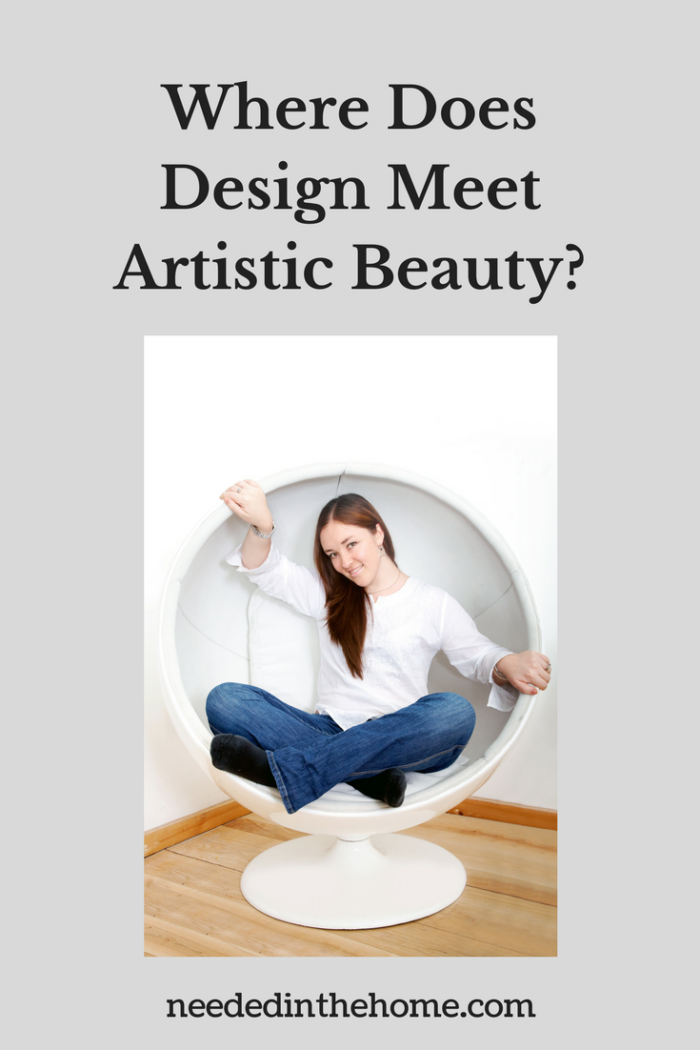 woman sitting in circular chair where does design meet artistic beauty
