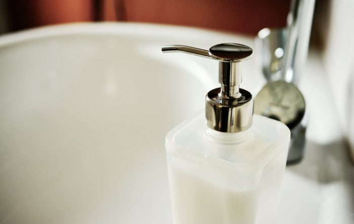 soap dispenser by bathroom sink Household Items That Need Replacing Regularly 