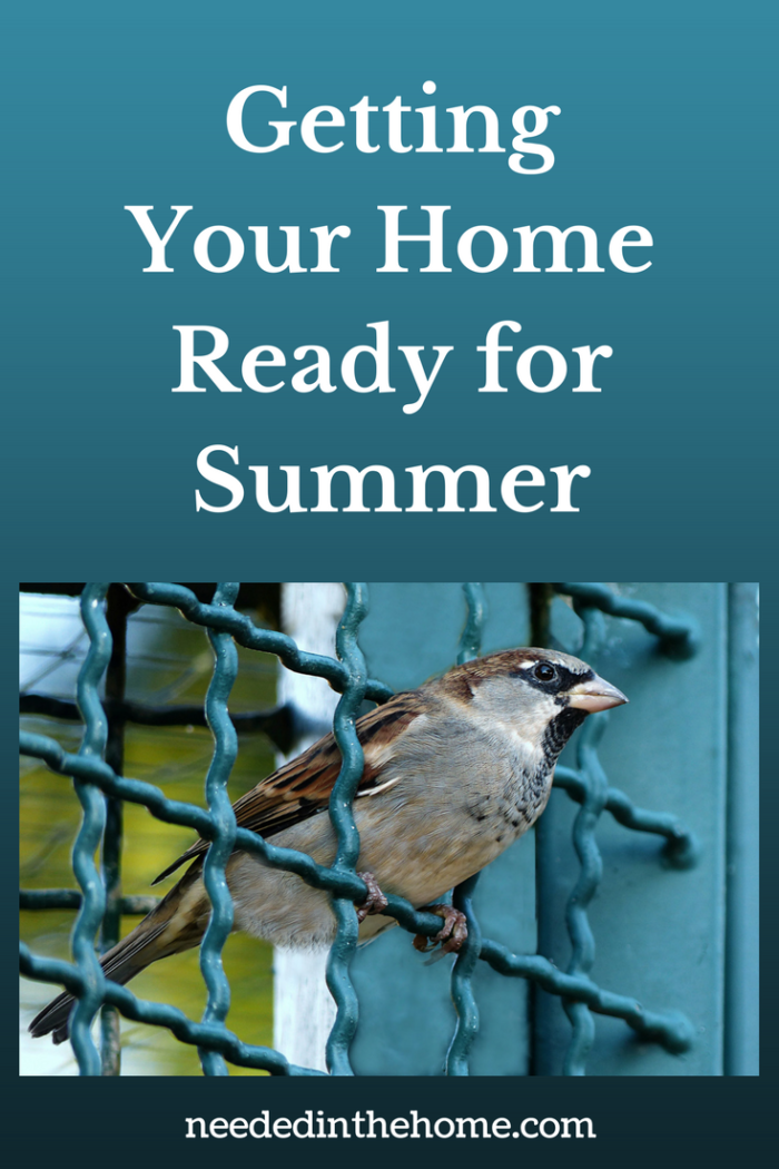 a sparrow bird resting on a wire fence near a house Getting Your Home Ready for Summer neededinthehome.com