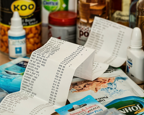 Reducing your costs store receipt with list of item costs products
