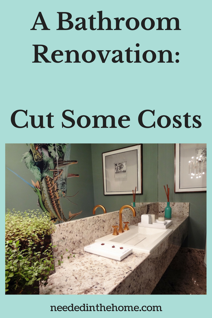 A Bathroom Renovation: Cut Some Costs image bathroom counter sink mirror faucet plan decor neededinthehome