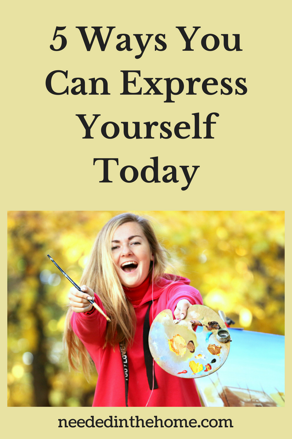 5 Ways You Can Express Yourself Today image woman holding paint palette and paintbrush neededinthehome