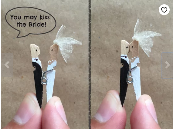 Cheap wedding ideas for summer image hand painted bride and groom clothespins You may kiss the Bride!