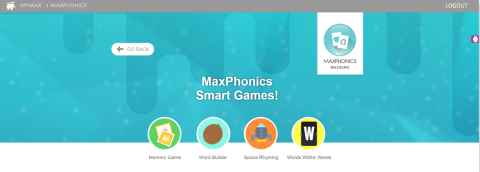 MaxScholar MaxPhonics Smart Games! Memory Game Word Builder Space Rhyming Words Within Words