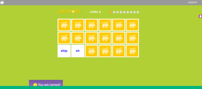 MaxScholar Memory Game screenshot