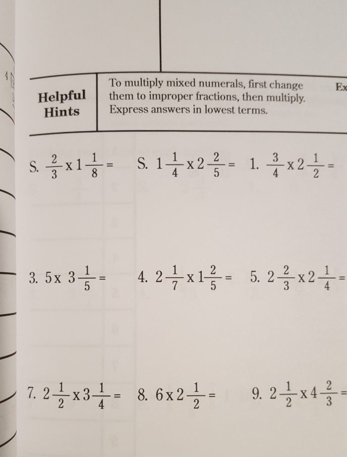 Math refresher for adults book review helpful hints section mulitplying fractions