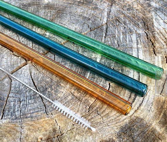 reusable straws for sale online Reusable glass drinking straws 3 pack with free cleaning brush