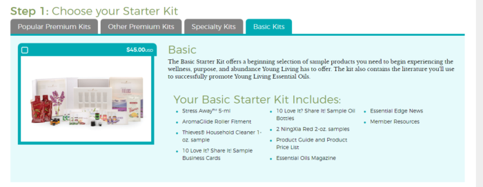 Young Living Thieves Products Choose your starter kit basic starter kit information chart