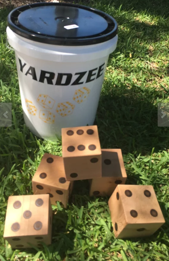 Gifts for fun dads Yardzee wooden dice yard game