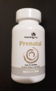 Product review of morningpep prenatal image of bottle of prenatal vitamins