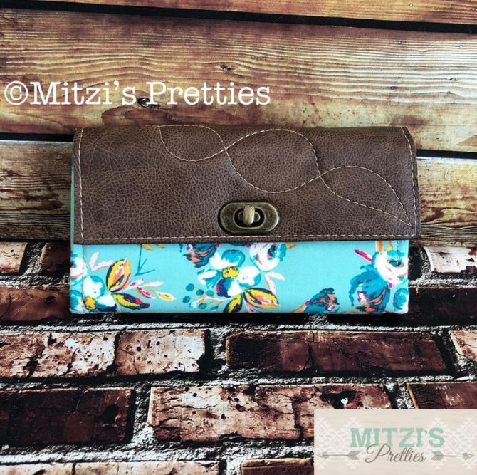 Mother's Day gift ideas for your wife hand made leather flap wallet with zipper closure