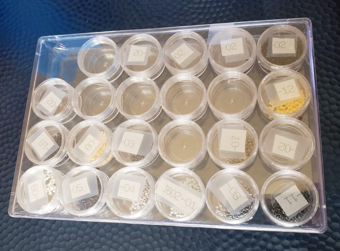Diamond painting tutorial diamond organizer storage case of screw cap containers labeled with rhinestones inside