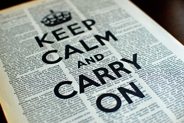Pick yourself up keep calm and carry on on a dictionary page with the letter s salvation
