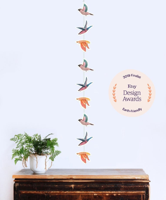 #TheEtsies bird mobile crafted from a kit Etsy Design Awards Earth-Friendly