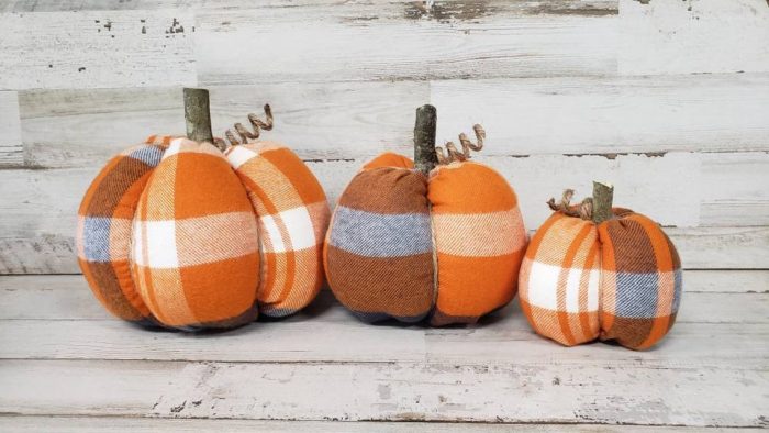 pumpkin frost home decor handmade cloth pumpkins