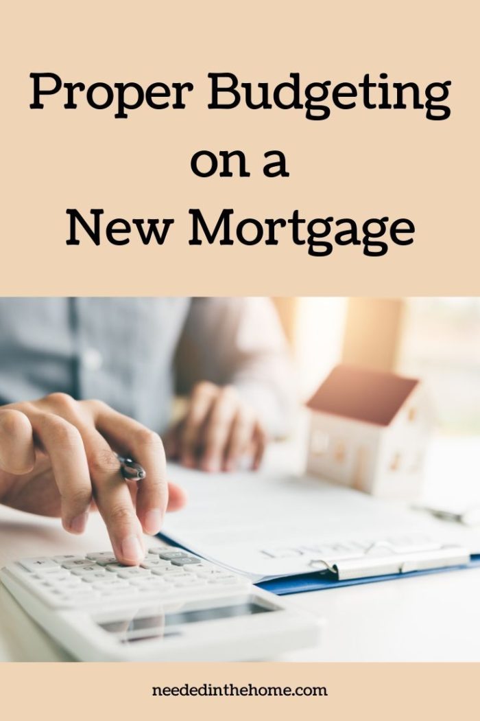 Proper Budgeting on a new mortgage person typing on calculator budget neededinthehome