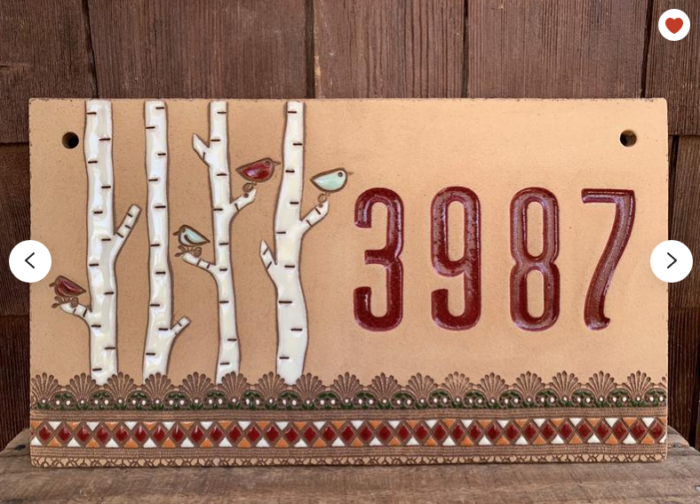 Birch decor house number sign