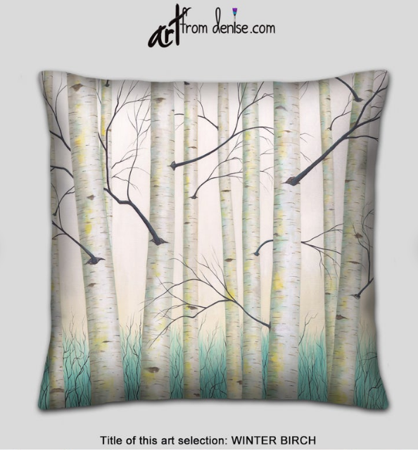 Birch decor winter birch throw pillow from art from denise com