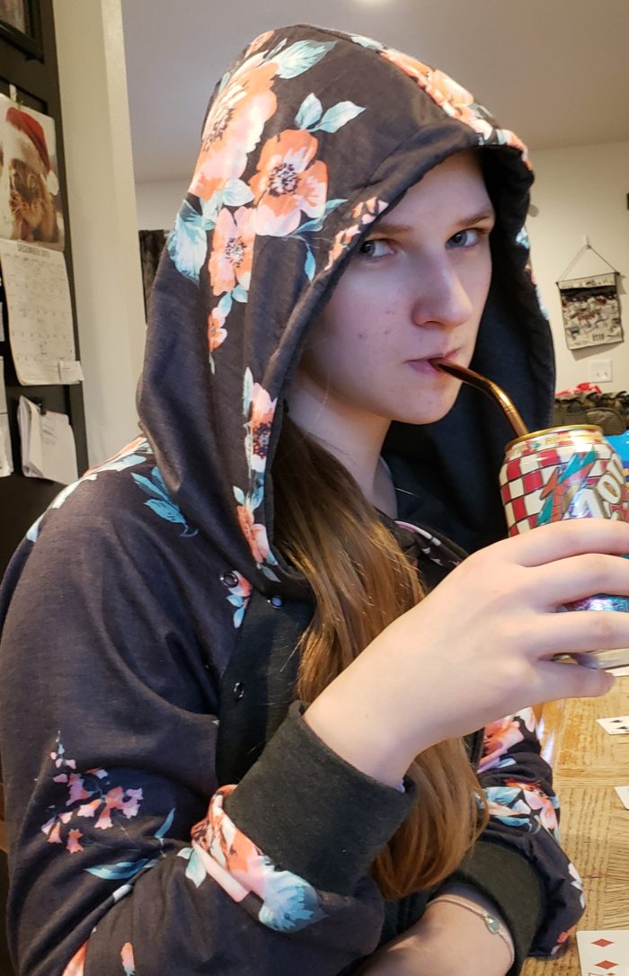 Product Review Oath essentials reusable straws rose gold stainless steel straw teen girl hoodie drinking Arizona tea soda pop
