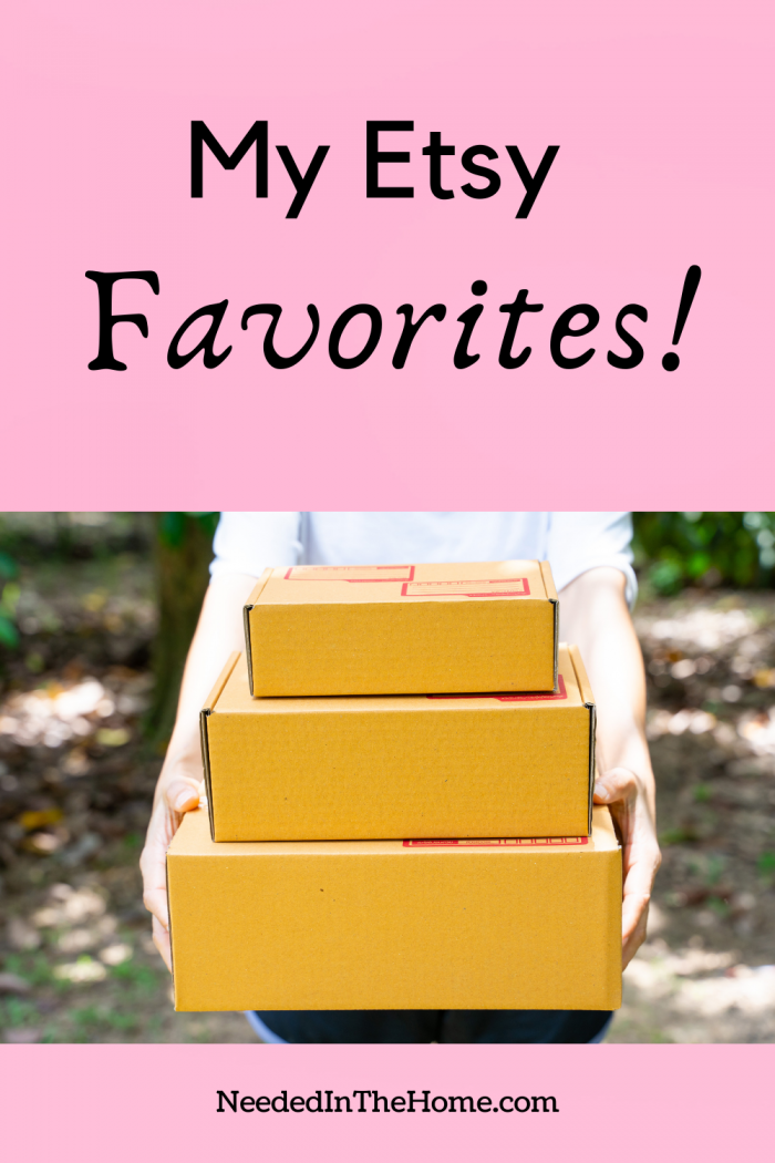 pinterest-pin-description my etsy favorites woman carrying shipping packages neededinthehome