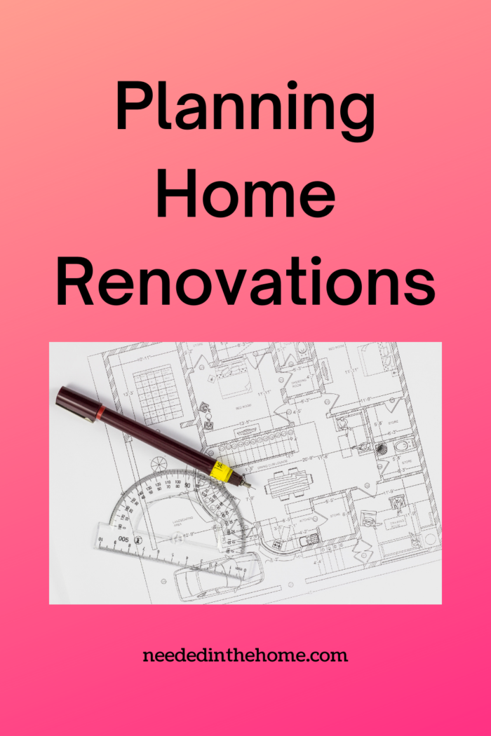 pinterest-pin-description planning home renovations blueprint home kitchen dining pencil ruler neededinthehome