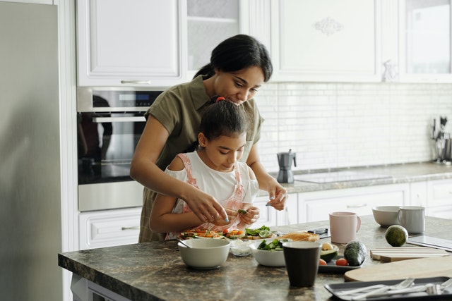 health at home creating a healthy lunch mom daughter kitchen