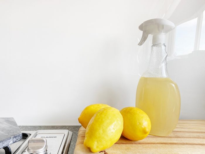 sparkling clean home kitchen counter lemons cleaning spray