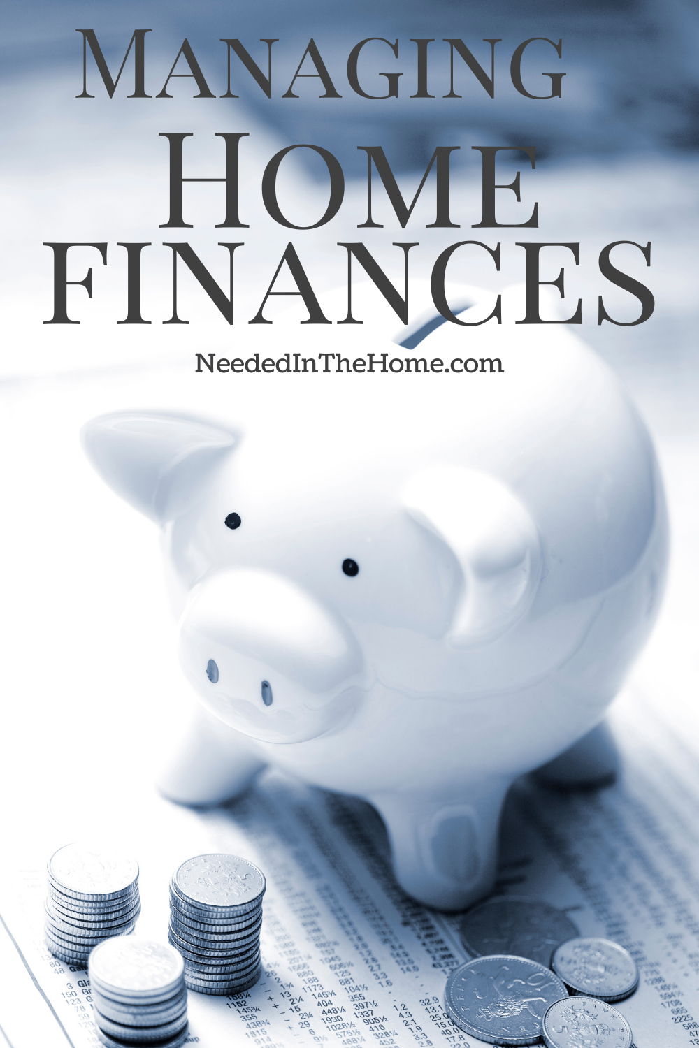 pinterest-pin-description managing home finances ceramic piggy bank coins spreadsheet neededinthehome