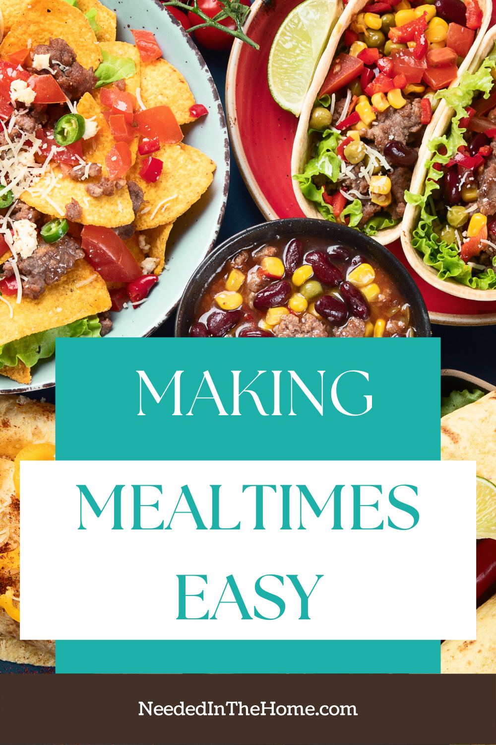 pinterest-pin-description making meals easy dishes with taco boats nachos refried beans neededinthehome