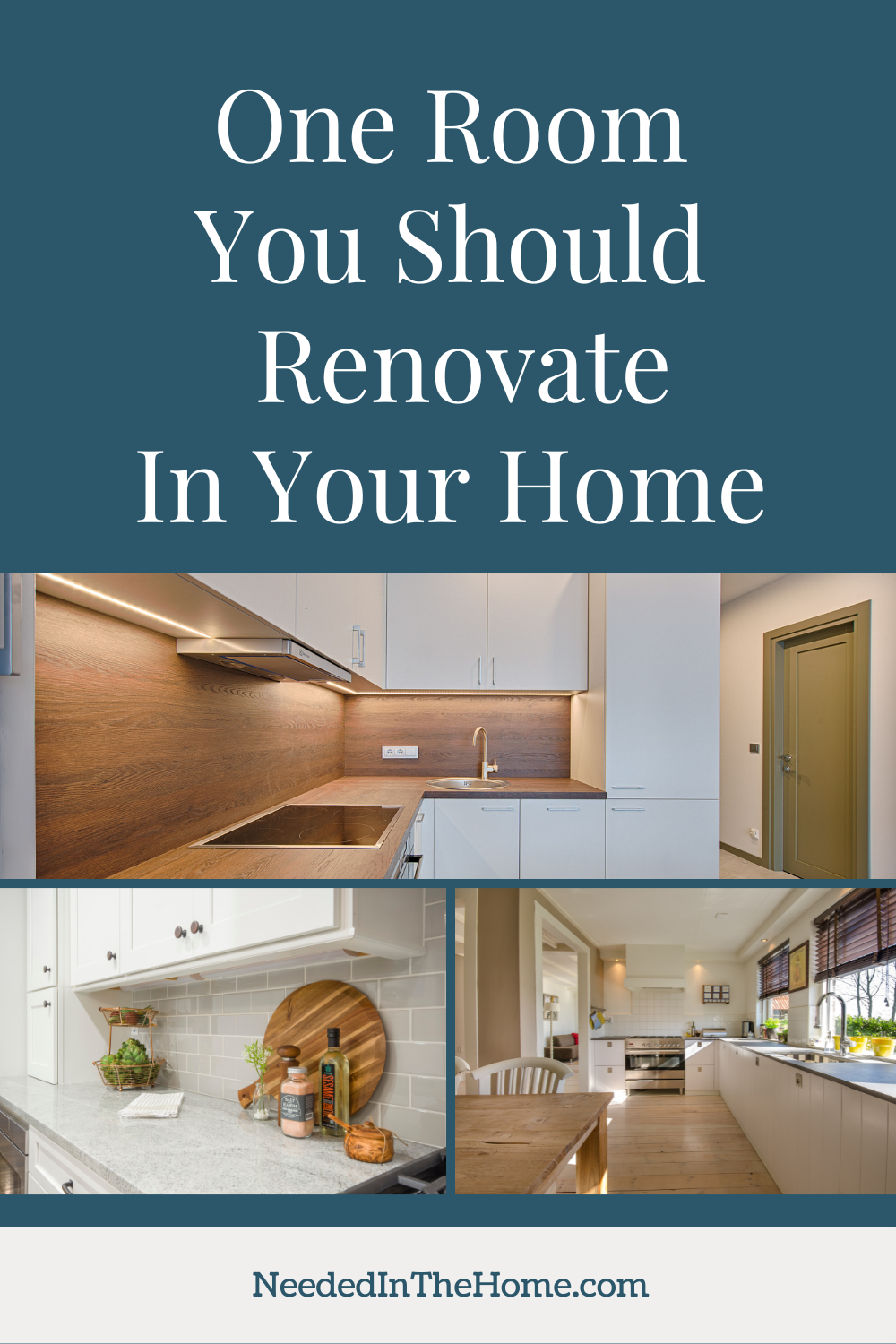 pinterest-pin-description one room you should renovate in your home remodeled kitchen sink stovetop counter flooring neededinthehome
