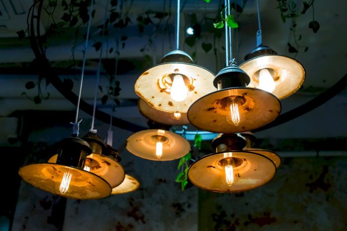 overhead lighting that needs new lightbulbs to brighten gloomy spaces in the house