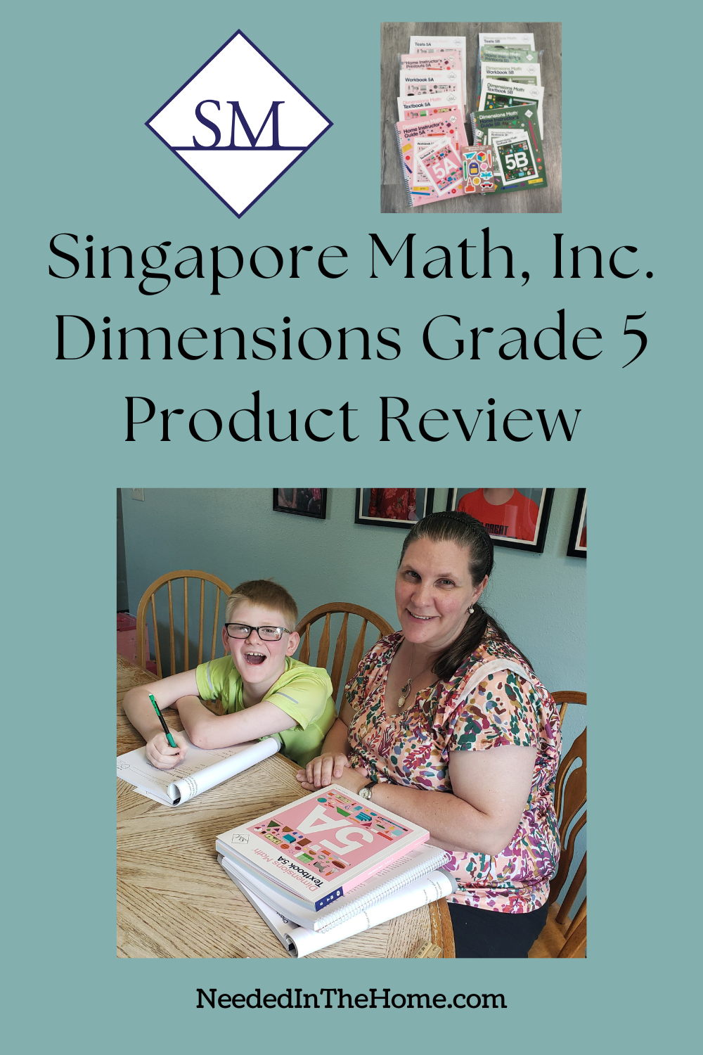 pinterest pin description singapore math inc logo dimensions grade 5 product review books mother and son smiling while doing math homeschool neededinthehome 