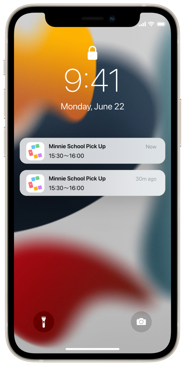 Cubbily family calendar sharing app screen with notifications