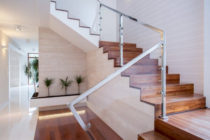 beautiful wooden stairway in a home to add home physical activity