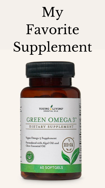 my favorite supplement young living essential oils green omega 3 dietary supplement made with algal oil product bottle