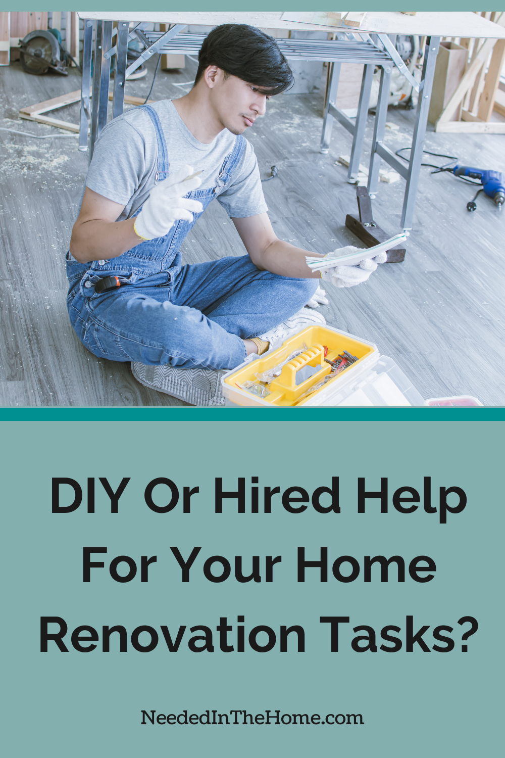 man trying to do diy remodel project diy or hired help for your home renovation tasks neededinthehome