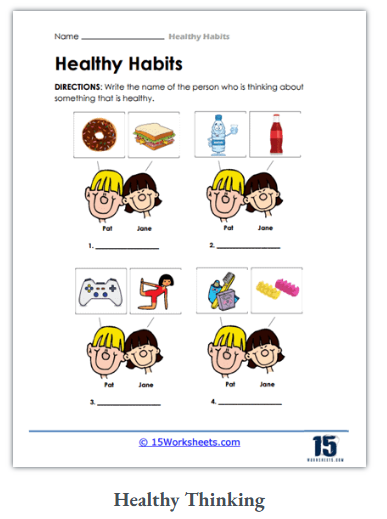 healthy habits worksheet for homeschool in color ink