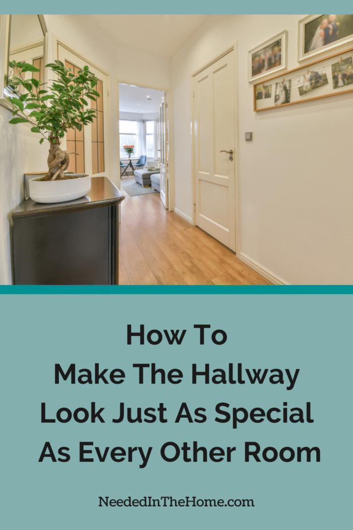 home hallway decorated with stand plant mirror family pictures how to make the hallway look just as special as every other room neededinthehome