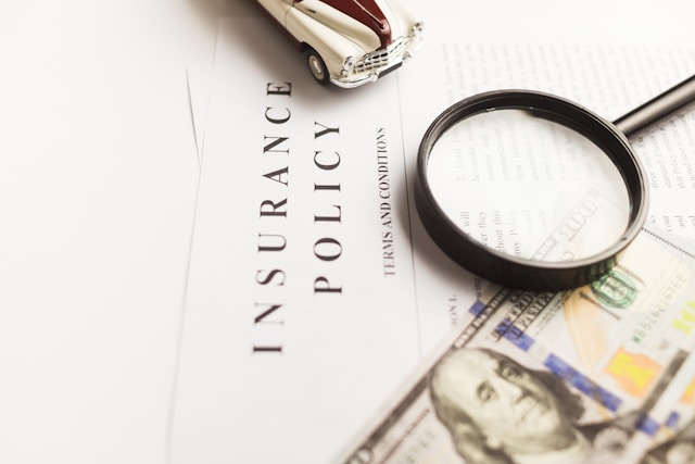 model car magnifying class money insurance policy