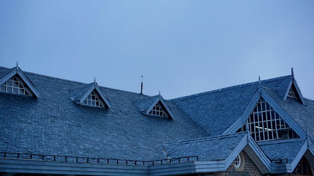 roof on a very large house