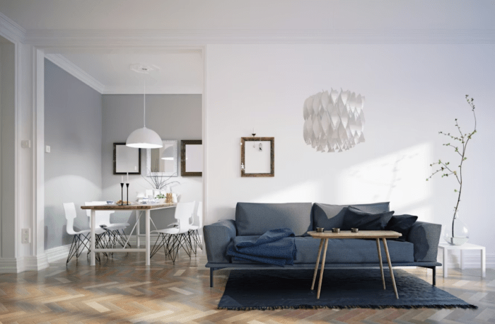 modern living room with hardwood floors