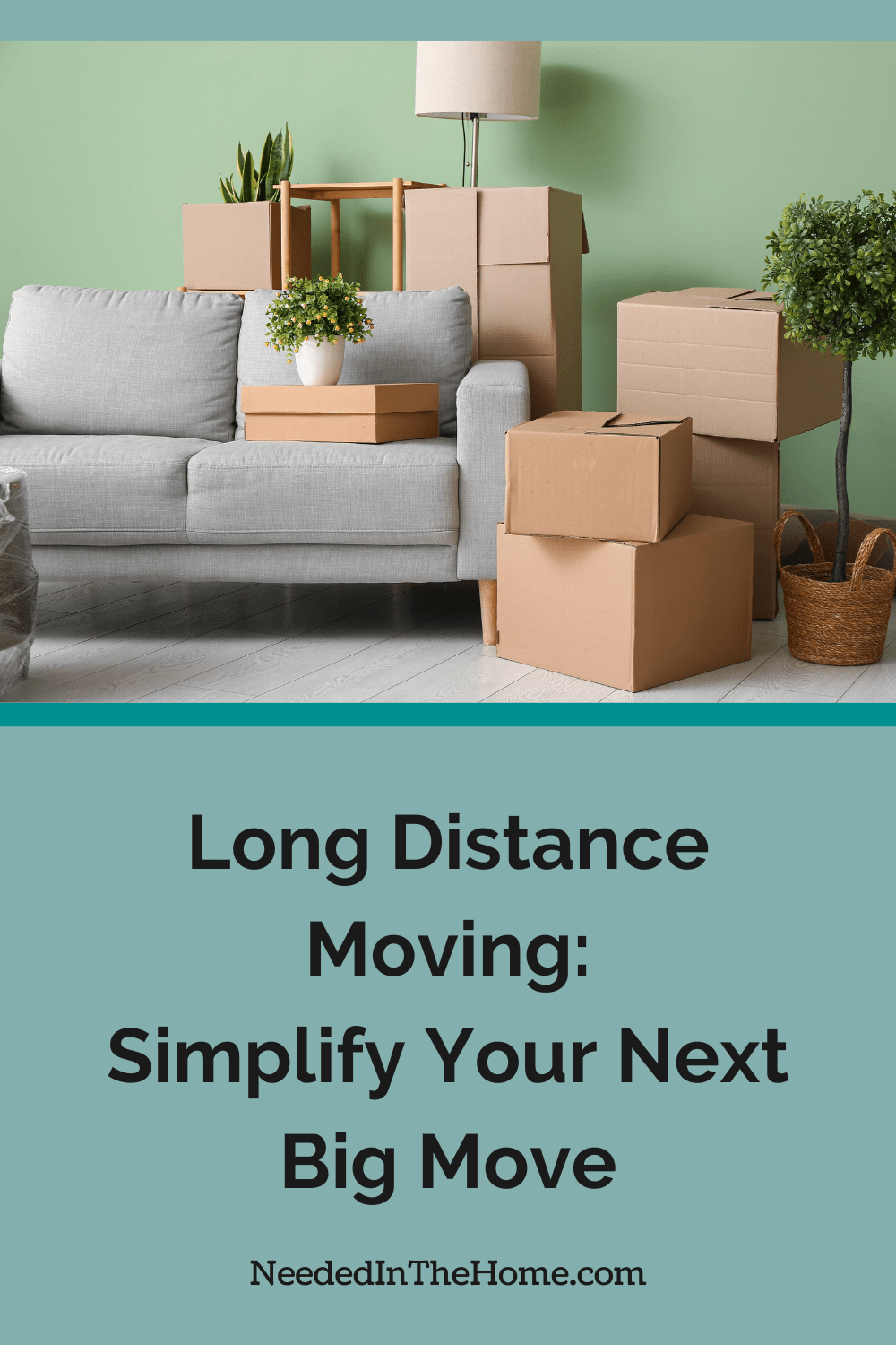 couch boxes plants furniture lamp waiting to be moved long distance moving simplify your next big move neededinthehome