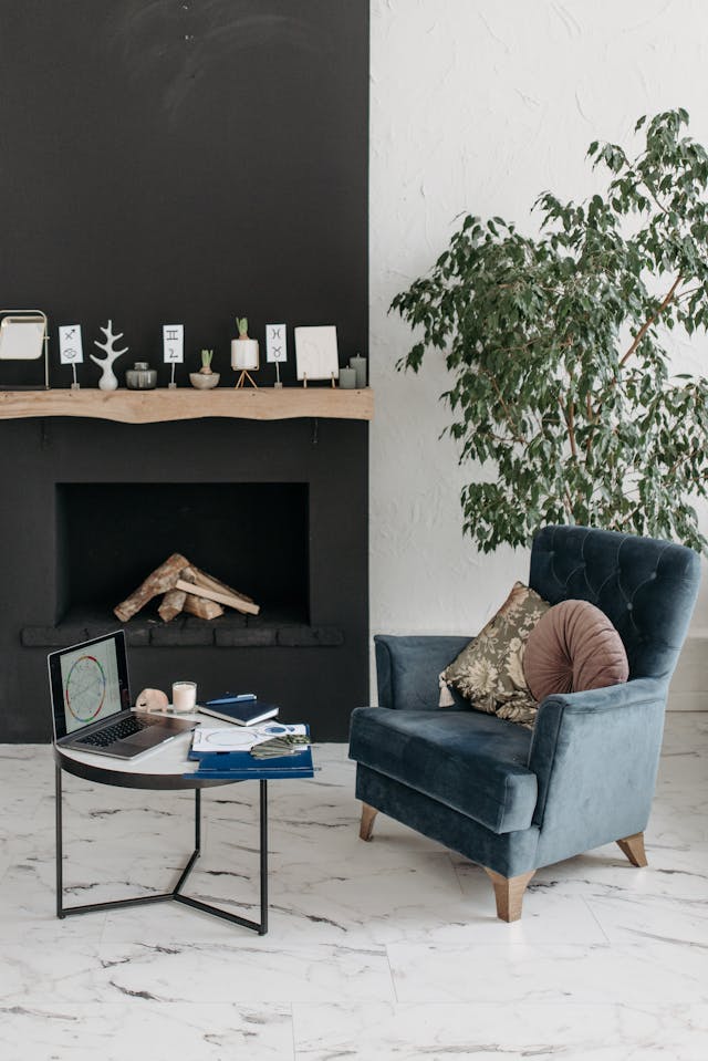 There's so much you can do to transform a room on a budget to give you a home refresh and a mini changeover, chair large plant fireplace mantle