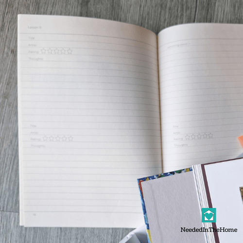 view of inside of an art notebook journal