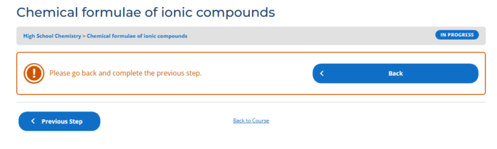 This is our product review of the Axiom Science High School Chemistry online course with 191 videos, 50 self-grading quizzes, and 20 Labs. axiom chemistry error screen chemical formulae of ionic compounds please go back and complete the previous step