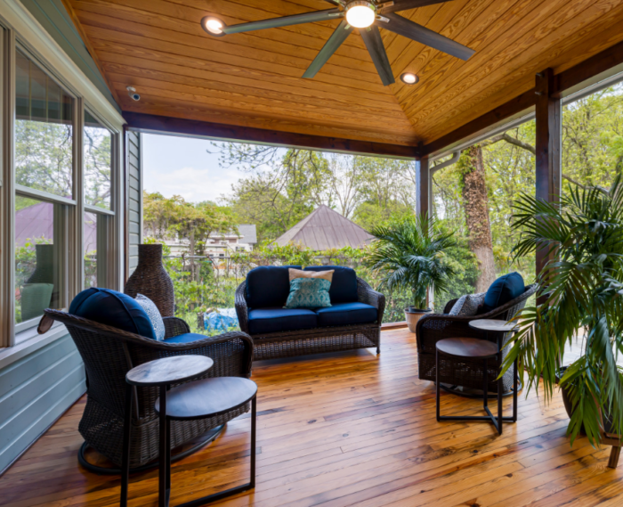 Learning how to create an outdoor living room means you can enjoy morning coffee, evening dinners, or relaxing weekends in a whole new way. patio living room furniture under large fan