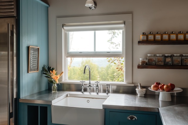 These healthy home tips can help you in optimizing your home for health without making major changes all at once. kitchen close up of kitchen sink with window above it