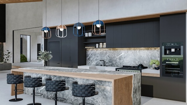 With a few thoughtful tweaks, you can turn your kitchen from a place of work into a comfort zone that doesn't feel like chores. kitchen with sink stove oven all within reach including center island with bar stools